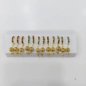 5 Stone Multi Coloured Crystal Nose Ring